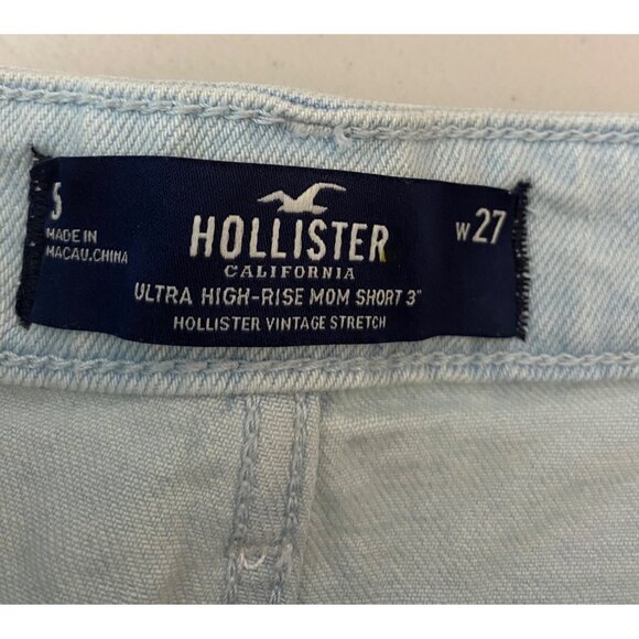 Hollister Ultra High-Rise Mom Shorts Distressed Denim Patchwork Size 5 - Picture 3 of 10